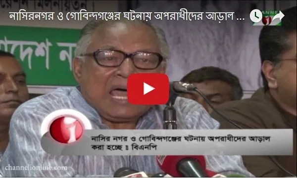 নাসিরনগর ও গোবিন্দগঞ্জের ঘটনায় অপরাধীদের আড়াল করা হচ্ছে: বিএনপি