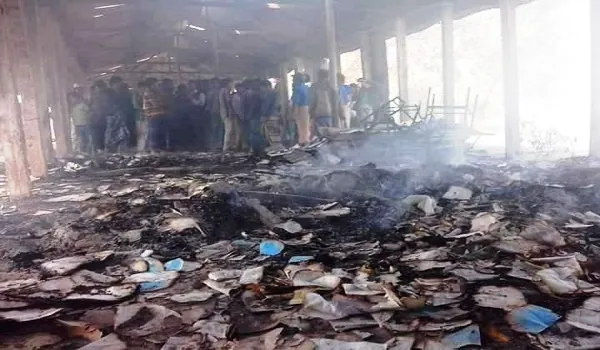 দুর্বৃত্তের আগুনে বালিকা বিদ্যালয় পুড়ে ছাই