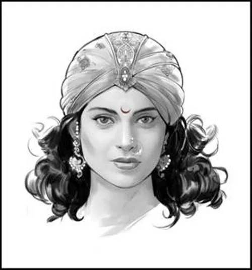 ‘রানি লক্ষ্মীবাই’ কঙ্গনা রনৌতের স্কেচ