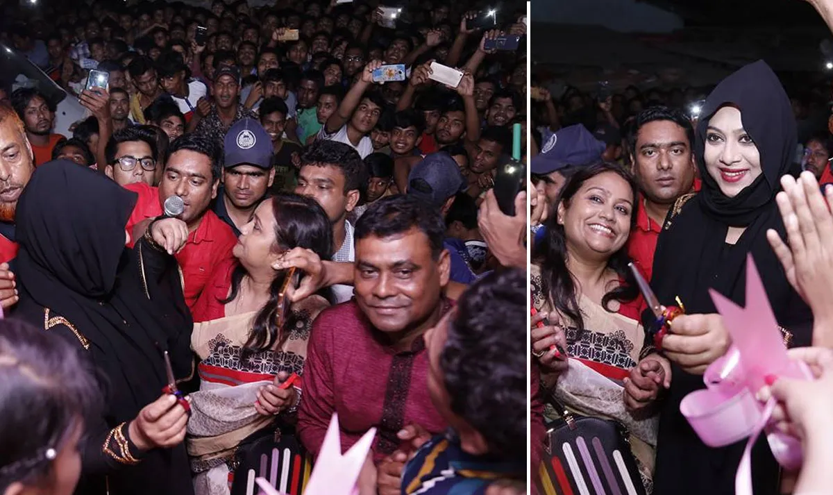 শাবনূর আসছে শুনেই মুহূর্তে হাজারো মানুষের জটলা!