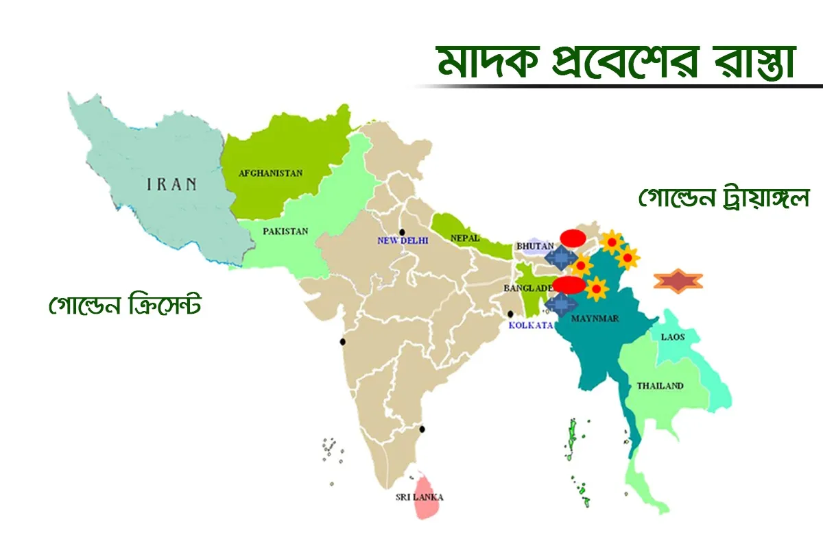 দেশে মাদক ঢোকে কোন পথে?