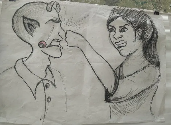 চিত্রকর্মে জবিতে যৌন নিপীড়নের প্রতিবাদ
