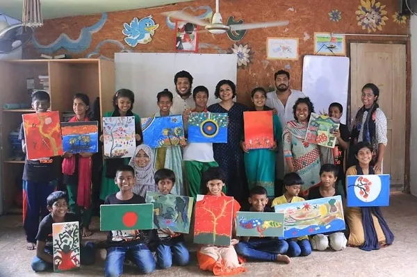 আর্ট ক্যাম্পে ছবি আঁকলো সুবিধাবঞ্চিত পথশিশুরা