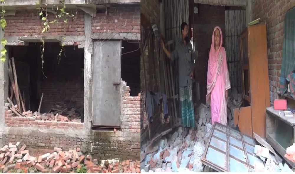 ফিল্মি স্টাইলে নতুন বাড়ি ভেঙে দিলো প্রতিপক্ষ