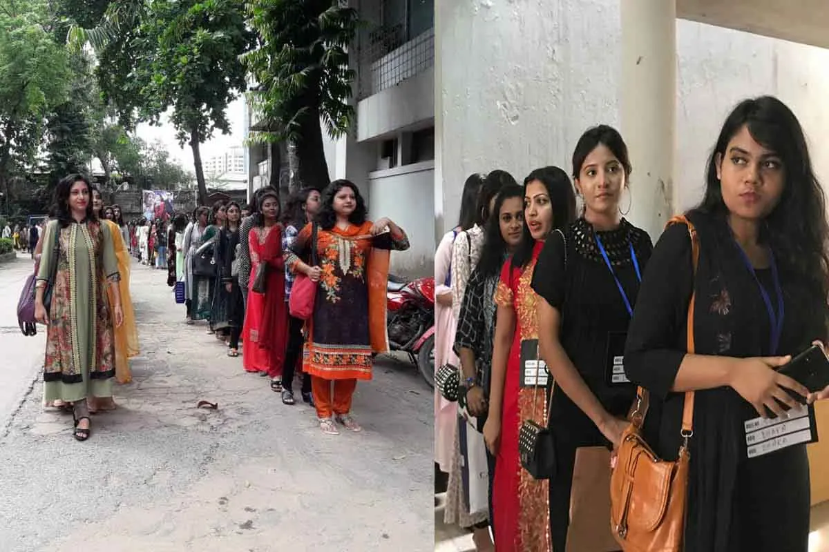 ‘মিস ওয়ার্ল্ড বাংলাদেশ’র অডিশনে প্রতিযোগীদের সরব উপস্থিতি