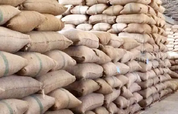 Bags of rice stacked in a warehouse for distribution in Bangladesh. Channel i News - চ্যানেল আই নিউজ