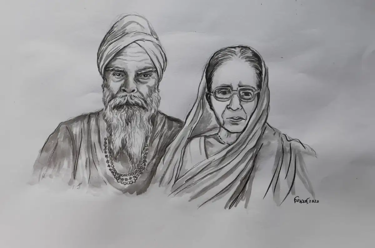 বাউল সাধিকার বিদায়, পেনসিল আঁকা ছবি, স্মৃতিচিহ্ন. Channel i News - চ্যানেল আই নিউজ