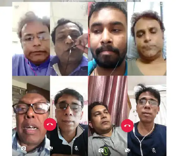 ভিডিও কলের বিভিন্ন ব্যক্তি, অনলাইন বৈঠক বা আলোচনা. Channel i News - চ্যানেল আই নিউজ