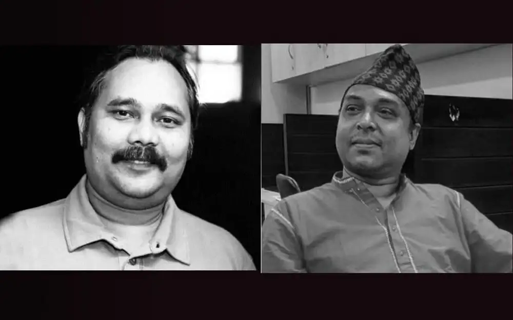 দুই ব্যক্তির কালো-সাদা ছবি, একজন হাসছেন, অন্যজন ভাবুক।. Channel i News - চ্যানেল আই নিউজ