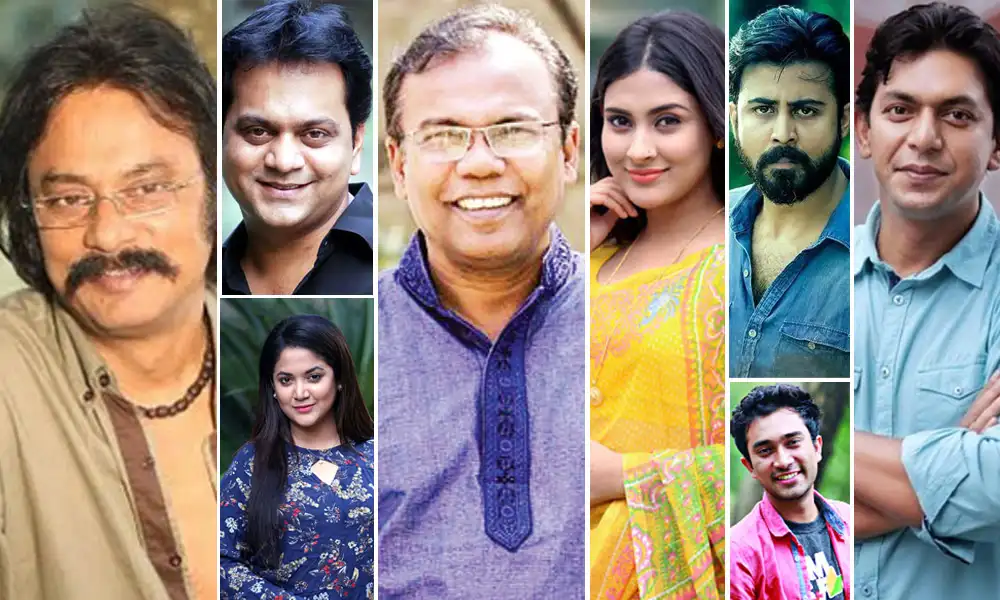 শিল্পীদের একত্রে ছবি, বাংলাদেশি শিল্পীদের বিভিন্ন রঙিন পোশাক ও হাসিমুখ. Channel i News - চ্যানেল আই নিউজ