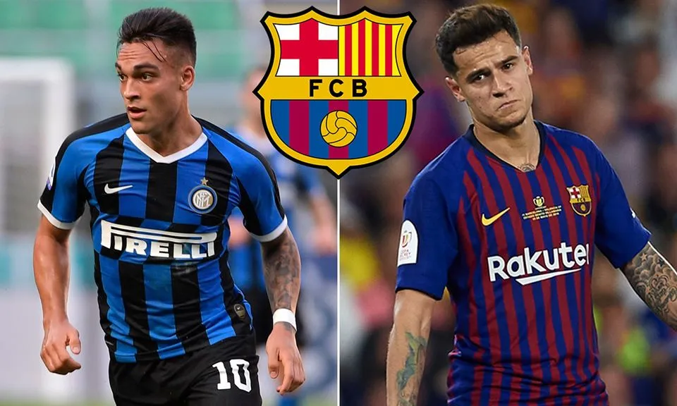 বার্সেলোনা দলের দুই ফুটবল খেলোয়াড়ের ছবি, একজন ইনটেরনাশনাল ফুটবল ক্লাবের জার্সিতে. Channel i News - চ্যানেল আই নিউজ