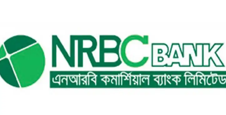 NRBC Bank logo in green with Bengali text underneath. Channel i News - চ্যানেল আই নিউজ