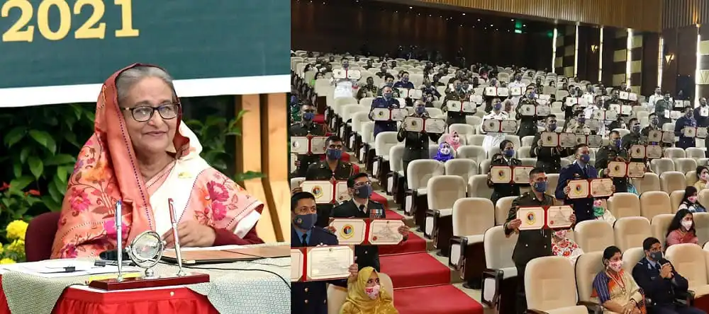 বিশেষ অতিথি হিসেবে উপস্থিত ডিফেন্স সার্ভিসেস কমান্ড অ্যান্ড স্টাফ কলেজের গ্রাজুয়েটরা. Channel i News - চ্যানেল আই নিউজ