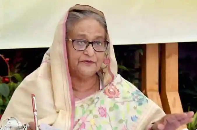 প্রধানমন্ত্রী শেখ হাসিনা বৈঠকে বক্তৃতা দিচ্ছেন. Channel i News - চ্যানেল আই নিউজ