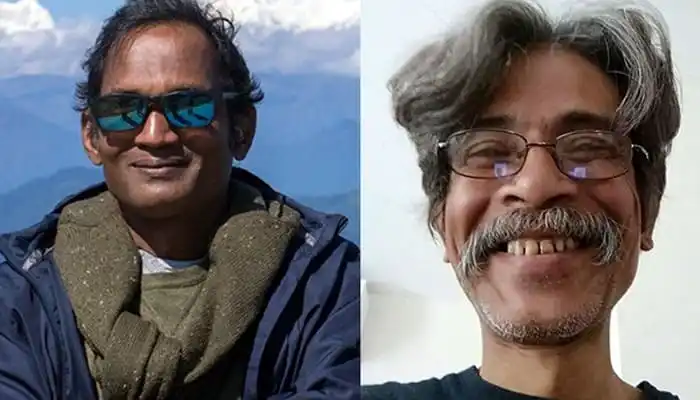 দুই ব্যক্তি হাস্যোজ্জ্বল মুখে ছবি তুলছেন, একজন পর্বতপ্রেমী অন্যজন লেখক. Channel i News - চ্যানেল আই নিউজ