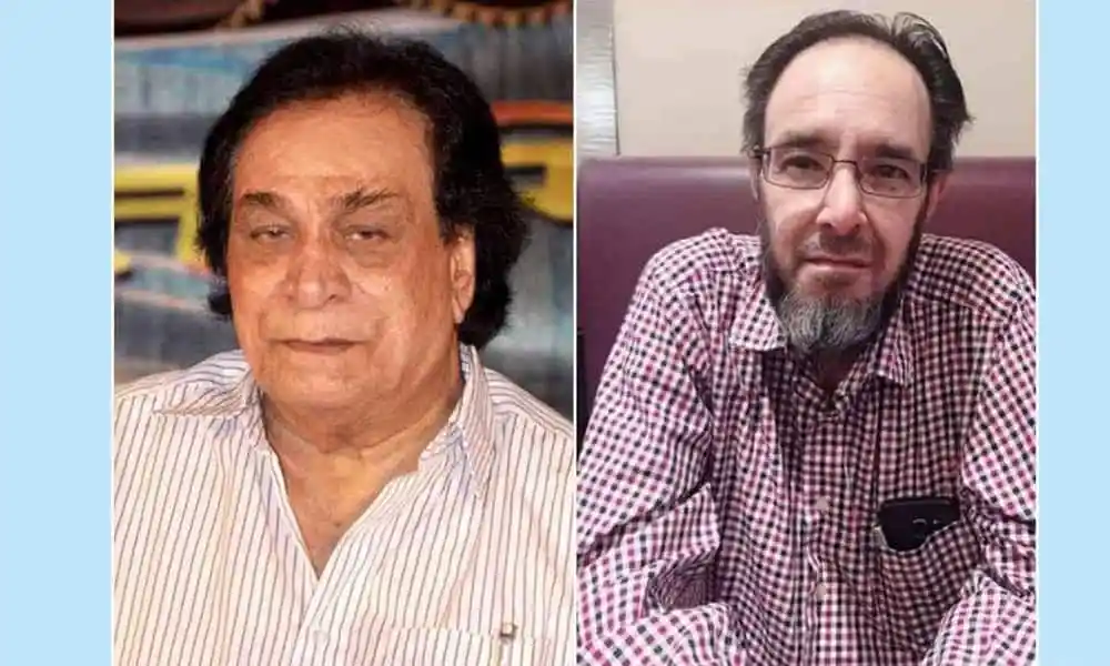 দুই পুরুষের ছবি, একজন বৃদ্ধ ও একজন মধ্যবয়সী, বাংলার সংবাদ পরিবেশনে. Channel i News - চ্যানেল আই নিউজ