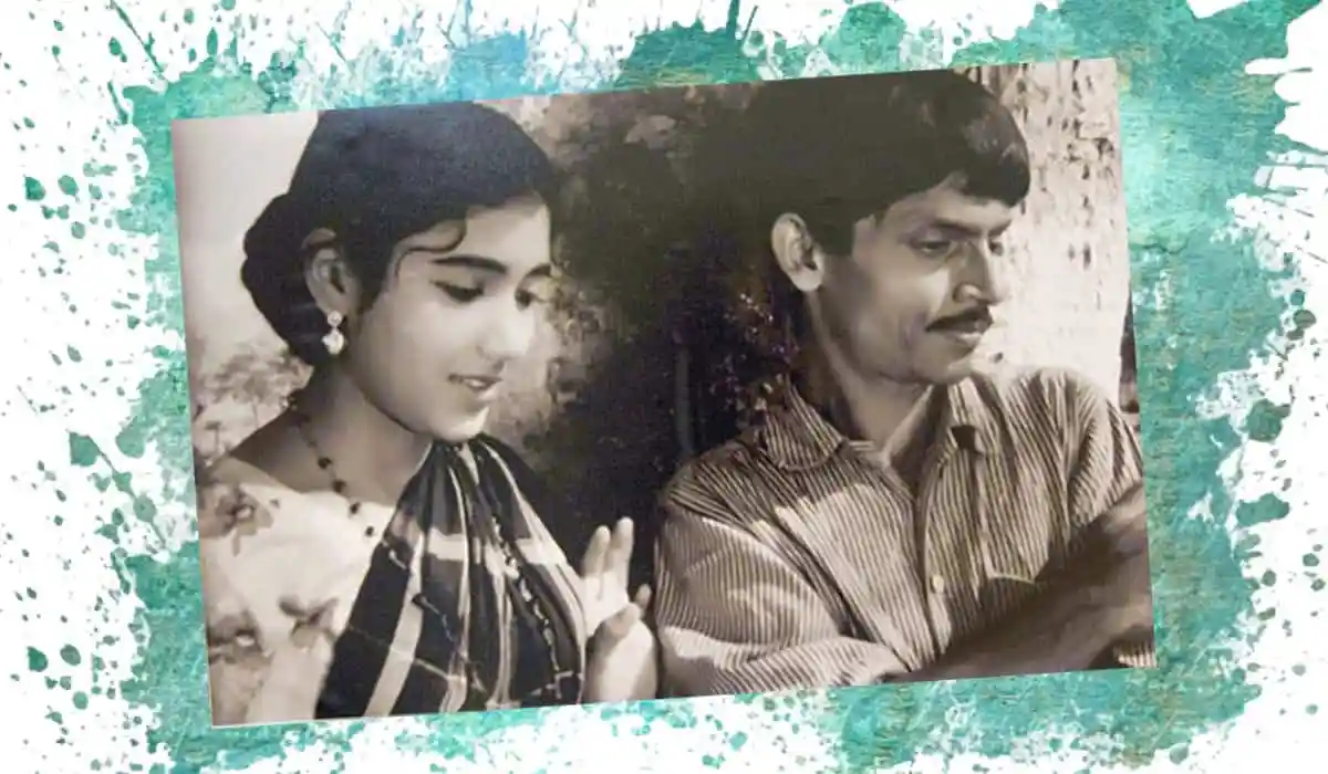 বাবা-মেয়ের স্মৃতিময় পুরনো ছবি, একসাথে বসে থাকছেন।. Channel i News - চ্যানেল আই নিউজ