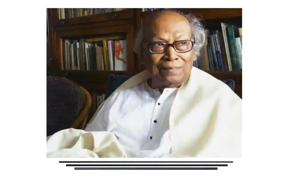 করোনায় আক্রান্ত কবি শঙ্খ ঘোষের ছবি, তিনি বসে আছেন বইয়ের সামনে. Channel i News - চ্যানেল আই নিউজ
