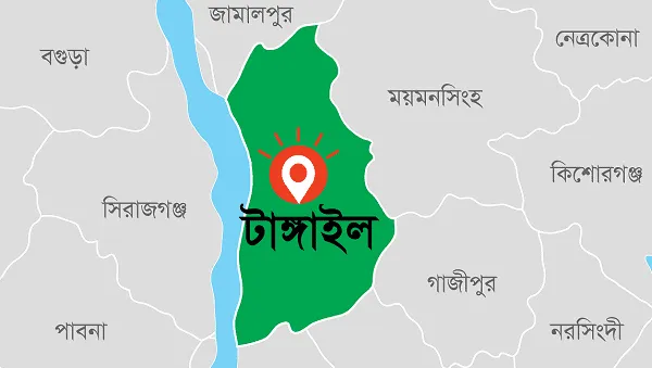 টাঙ্গাইল জেলার মানচিত্র, সংক্রমণের হার ৩৪.৪৯ শতাংশ. Channel i News - চ্যানেল আই নিউজ