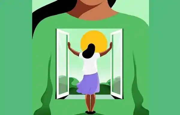 Woman looking out of a window with a bright sun in the background. Channel i News - চ্যানেল আই নিউজ