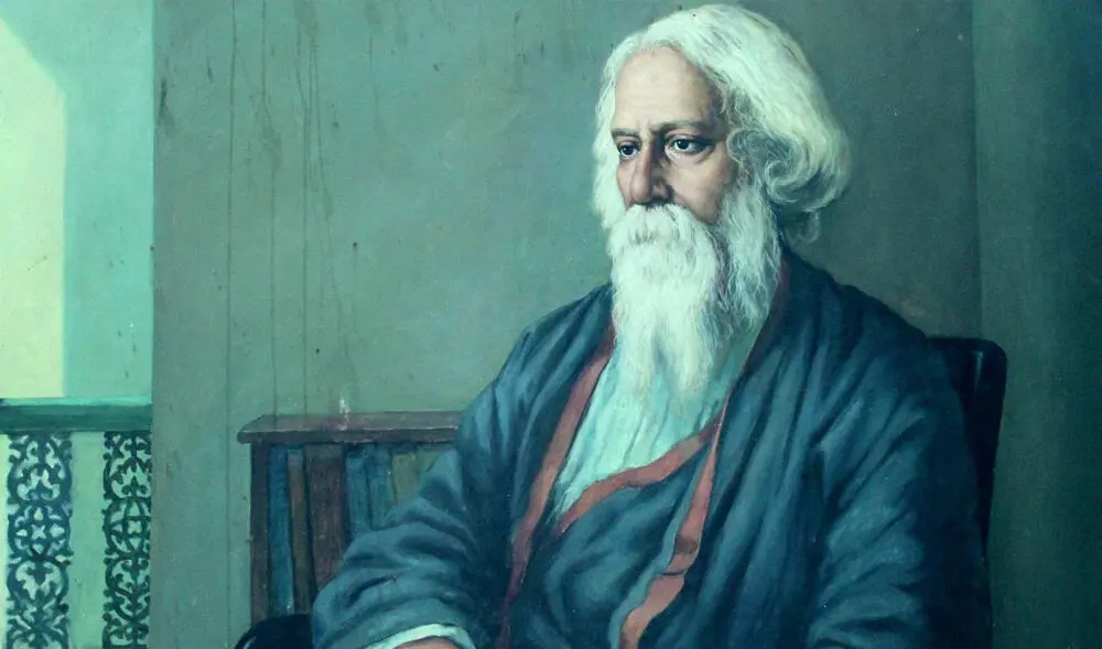 বৃদ্ধ রবীন্দ্রনাথ ঠাকুরের ছবি, শান্ত ও ভাবুক মুখাবয়ব. Channel i News - চ্যানেল আই নিউজ