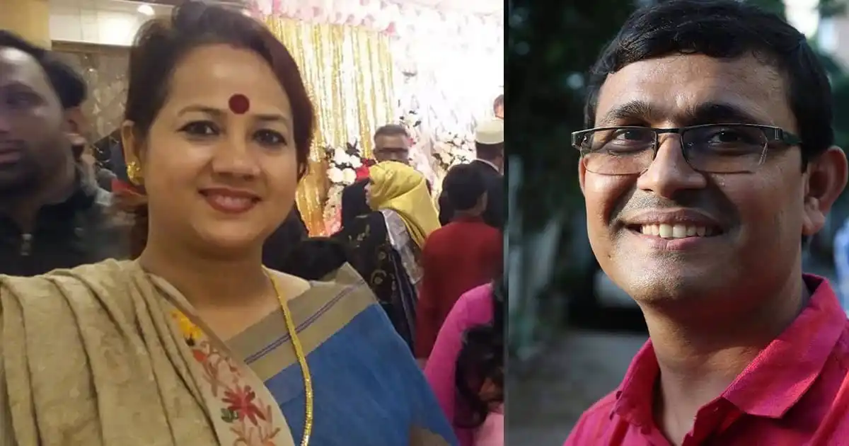 দুটি ব্যক্তির ছবি, এক নারী ও এক পুরুষ, উৎসবমুখর পরিবেশে।. Channel i News - চ্যানেল আই নিউজ