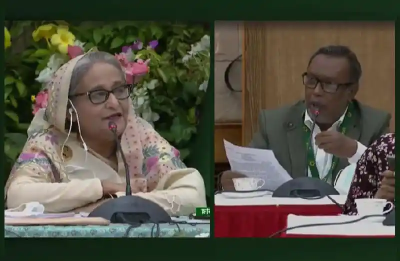 বাংলাদেশের রাজনৈতিক আলোচনা চলাকালে দুই নেতা মুখোমুখি বসে. Channel i News - চ্যানেল আই নিউজ