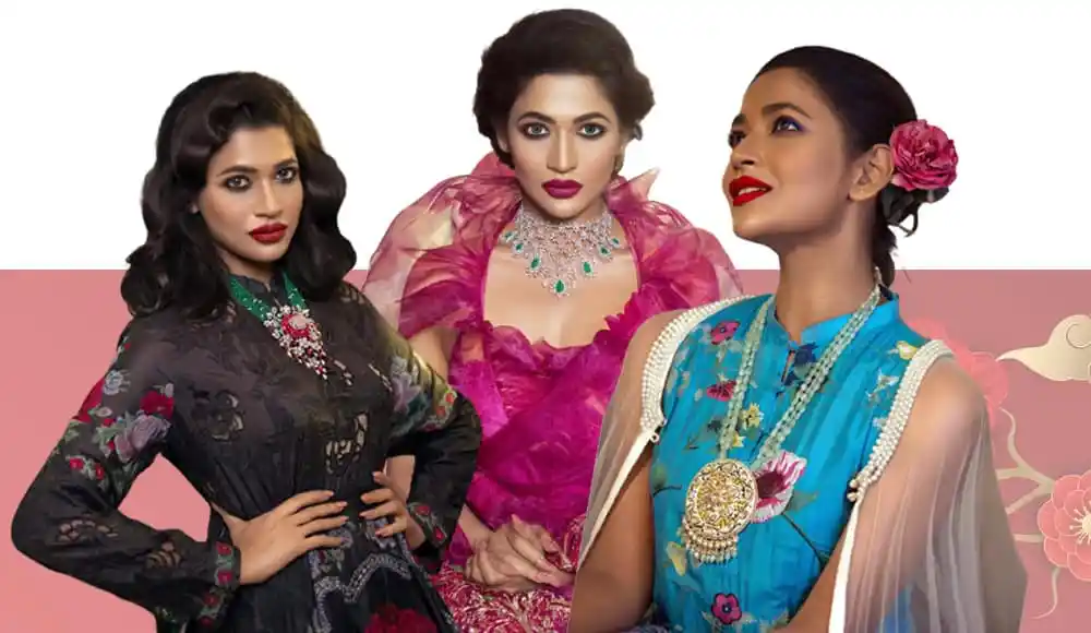 বাংলাদেশি নারীদের ঐতিহ্যবাহী পোশাক পরিহিত তিন নারী. Channel i News - চ্যানেল আই নিউজ
