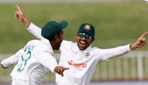 বাংলাদেশ ক্রিকেটাররা জয়ের আনন্দে উল্লাস করছে. Channel i News - চ্যানেল আই নিউজ