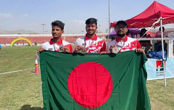 বাংলাদেশের তিন অ্যাথলেট রোমান সানা, সাইফুল ইসলাম ও মো. রেজাউল করিম সেরা পারফরম্যান্সের জন্য স্বর্ণপদ. Channel i News - চ্যানেল আই নিউজ