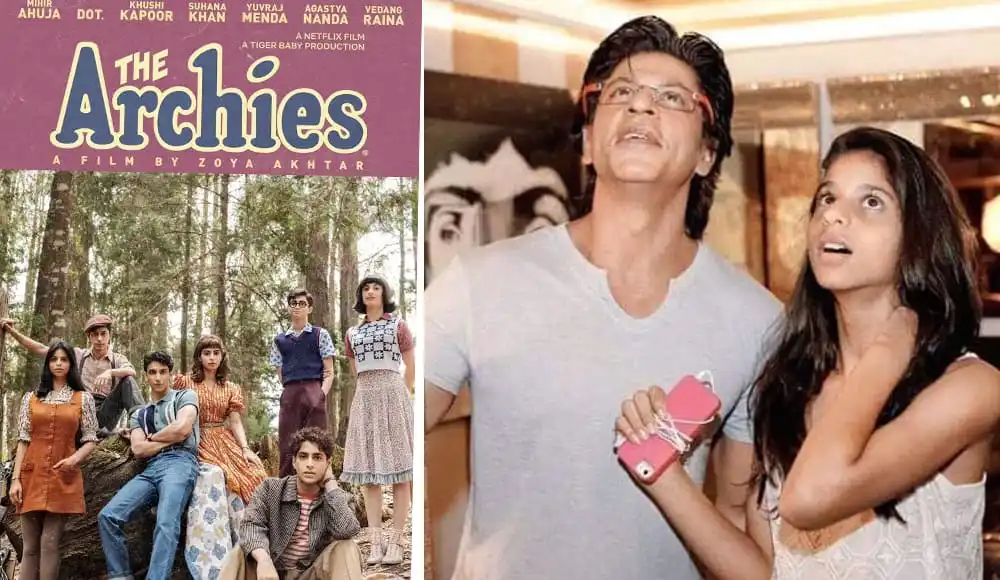 The Archies film poster featuring young cast in a forest setting and a scene with two characters. Channel i News - চ্যানেল আই নিউজ