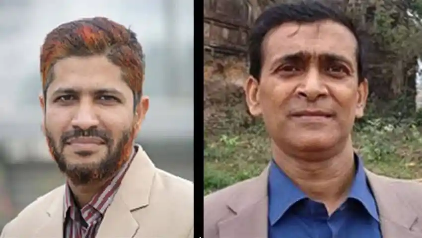 দুইজন পুরুষের ছবি, একজনের চুল রঙিন ও অন্যজনের কালো. Channel i News - চ্যানেল আই নিউজ