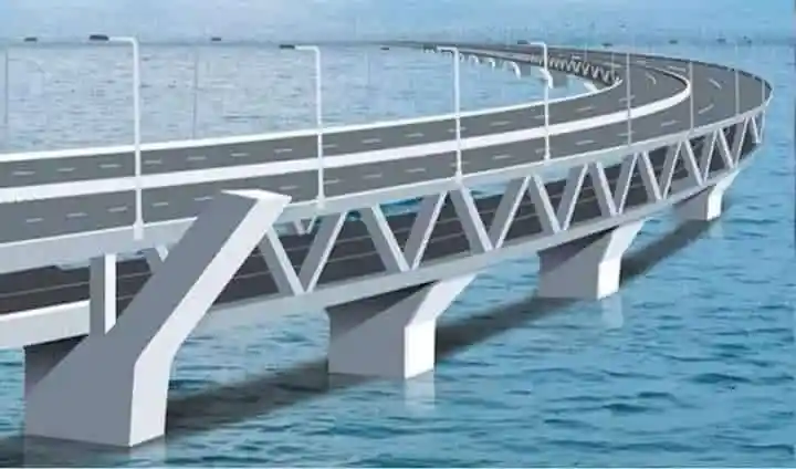 পদ্মা সেতুর একটি অংশের দৃশ্য, নদীর উপর নির্মিত সেতু. Channel i News - চ্যানেল আই নিউজ