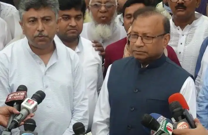 তাজুল ইসলাম পদ্মাসেতুর উদ্বোধনী অনুষ্ঠানে বক্তৃতা দিচ্ছেন. Channel i News - চ্যানেল আই নিউজ