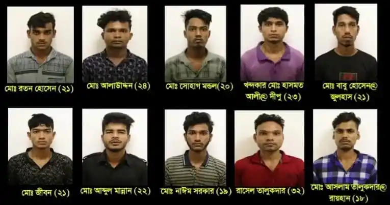 গ্রেপ্তার ১০ জনের ছবি, চলন্ত বাসে ডাকাতি-ধর্ষণের ঘটনায়।. Channel i News - চ্যানেল আই নিউজ