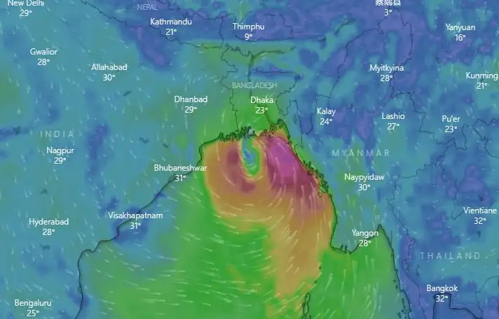 বাংলাদেশের উপকূলে ঘূর্ণিঝড় সিত্রাং এর শক্তিশালী চিত্র. Channel i News - চ্যানেল আই নিউজ