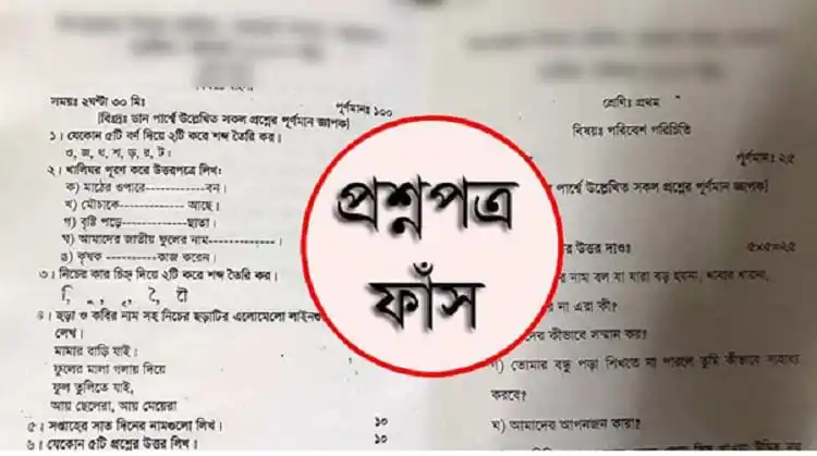 প্রশ্নপত্র ফাঁসের ছবি, পরীক্ষার প্রশ্নপত্রের কাগজের ছবি. Channel i News - চ্যানেল আই নিউজ