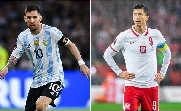 Lionel Messi and Robert Lewandowski in football match, Argentina vs Poland. Channel i News - চ্যানেল আই নিউজ