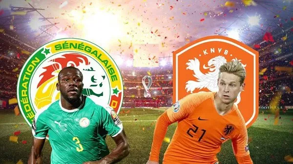 সেনেগাল ও নেদারল্যান্ডস দলের ফুটবল খেলোয়াড়রা মাঠে প্রতিদ্বন্দ্বিতা করছে. Channel i News - চ্যানেল আই নিউজ