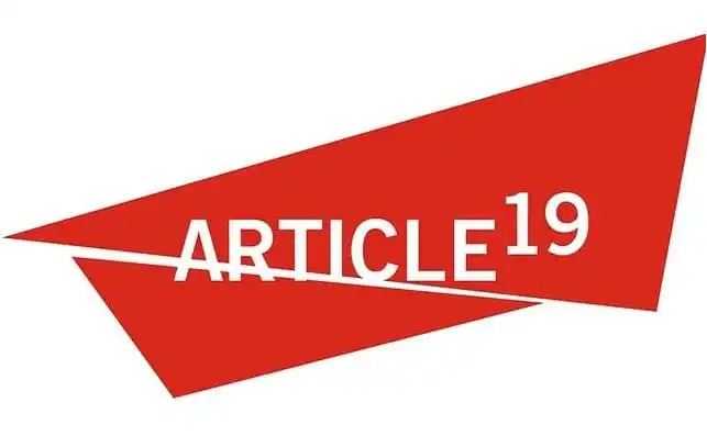 ARTICLES 19 logo with red geometric background and white text. Channel i News - চ্যানেল আই নিউজ