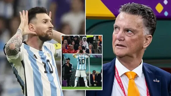 Lionel Messi in Argentina jersey celebrating with hands near ears. Channel i News - চ্যানেল আই নিউজ