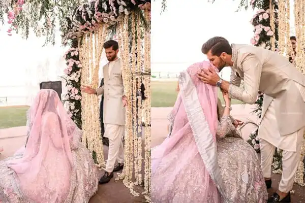 শাহিন আফ্রিদি বিয়ের অনুষ্ঠানে কনের সাথে দেখা করছেন. Channel i News - চ্যানেল আই নিউজ