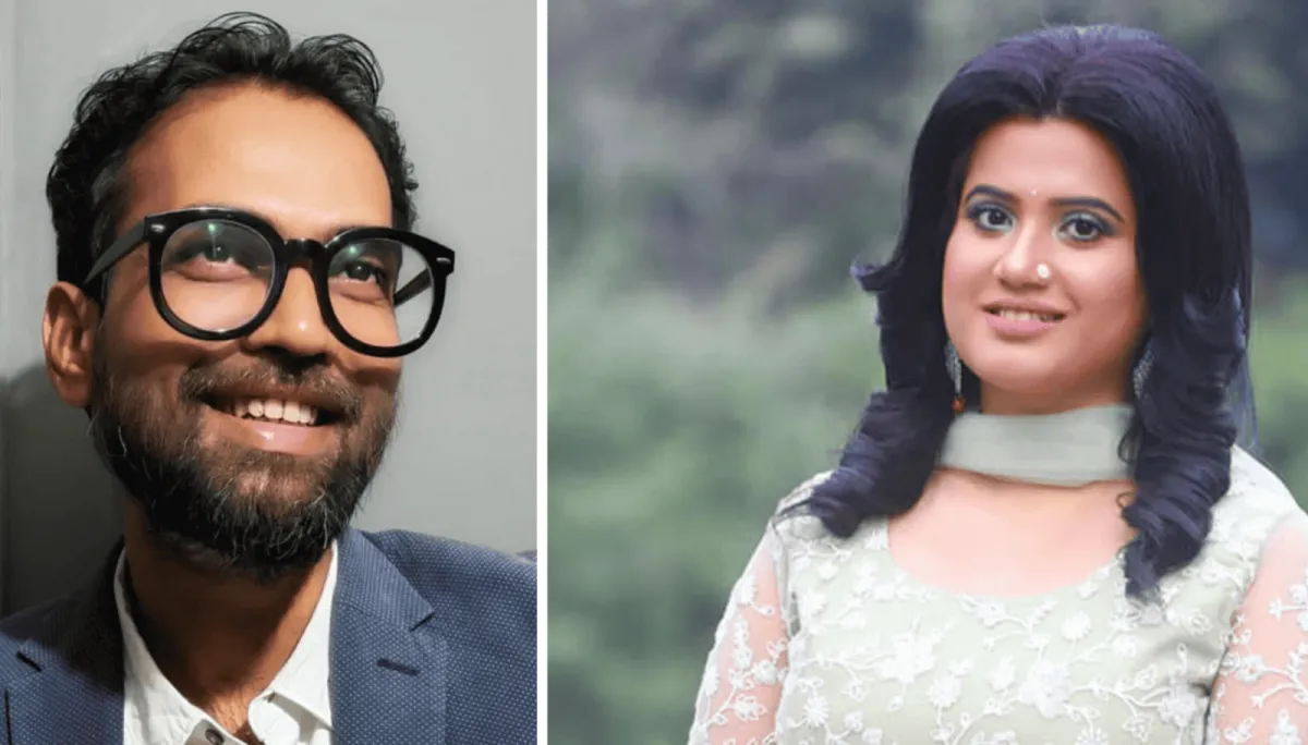 Portrait of a man with glasses and a woman in traditional attire. Channel i News - চ্যানেল আই নিউজ
