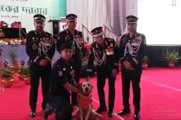 র্যাবের কুকুর ‘চিতা’ পুরস্কার পেয়েছে, ডগ স্কোয়াডের সদস্যরা উপস্থিত. Channel i News - চ্যানেল আই নিউজ