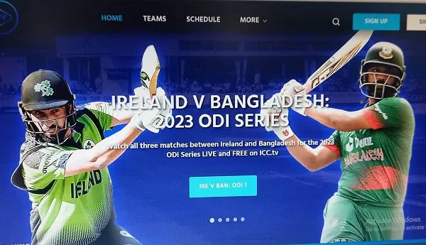 Ireland vs Bangladesh cricket match promotional banner for 2023 ODI series. Channel i News - চ্যানেল আই নিউজ