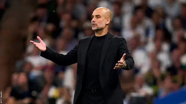 Manchester City coach Pep Guardiola gesturing during a match. Channel i News - চ্যানেল আই নিউজ