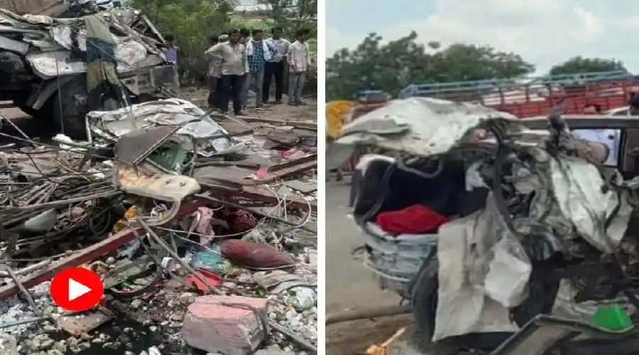বিধ্বস্ত ট্রাকের ছবি, নিহতের সংখ্যা উল্লেখ নেই. Channel i News - চ্যানেল আই নিউজ