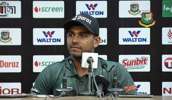 বাংলাদেশ ক্রিকেটার মাহমুদুল্লাহ রিয়াদ সংবাদ সম্মেলনে বক্তব্য দিচ্ছেন।. Channel i News - চ্যানেল আই নিউজ