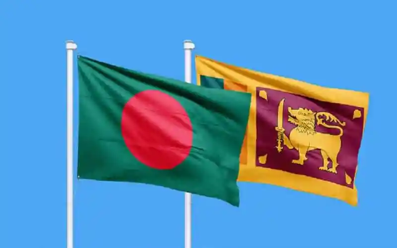 বাংলাদেশ ও শ্রীলঙ্কার পতাকা উড়ছে আকাশে. Channel i News - চ্যানেল আই নিউজ