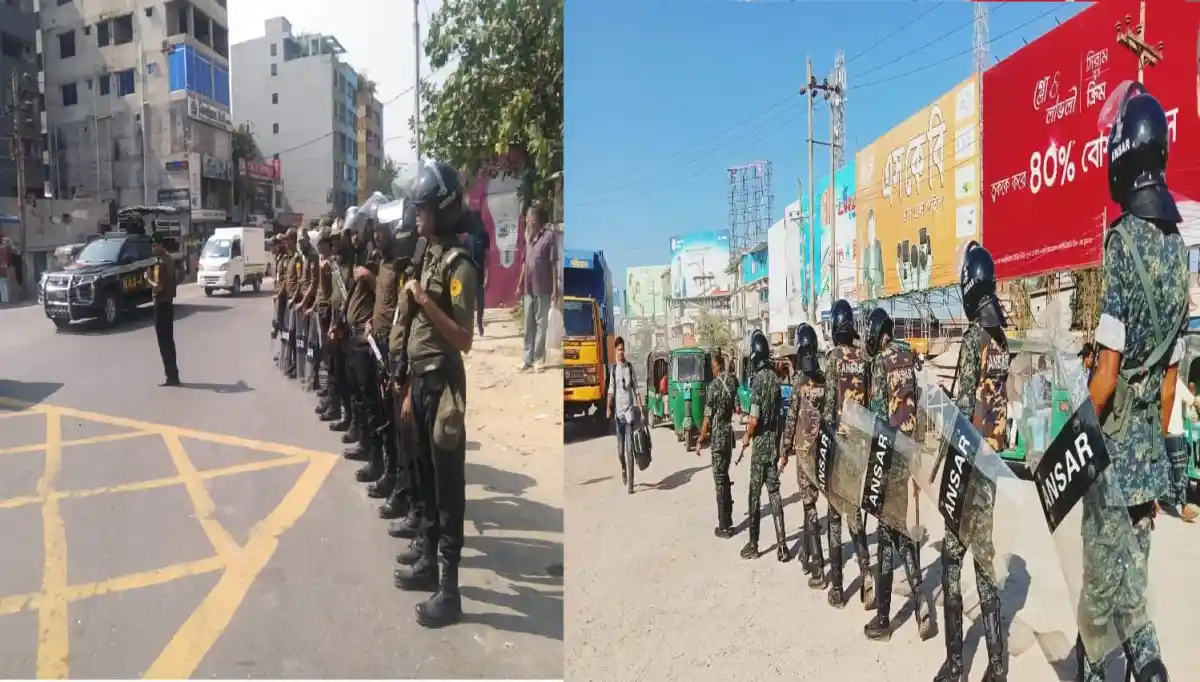 বাংলাদেশে অবরোধের কারণে মাঠে অবস্থানরত আনসার-ভিডিপি সদস্যরা. Channel i News - চ্যানেল আই নিউজ